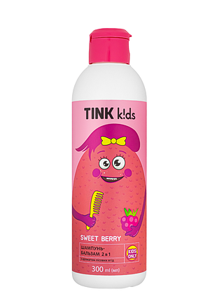 Шампунь-бальзам для волосся дитячий 2 в 1 tink kids sweet berry від 3 років 300 мл daily skin care