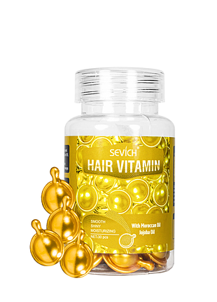 Вітаміни для ослабленого та сухого волосся sevich hair vitamin with maroccan oil & jojoba oil, 30 шт