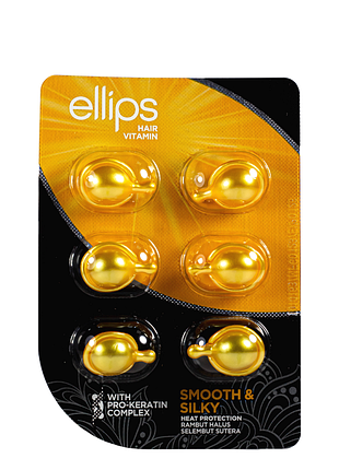 Вітаміни для волосся ellips hair vitamin smooth & silky бездоганний шовк з про-кератиновим комплексом 6 шт*1 мл daily skin care