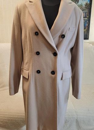Кашемировое шерстяное пальто apanage, 60% virgin wool + 20% cashmere, р. 42/l