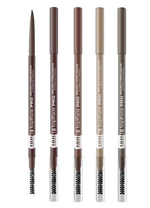 Карандаш для бровей topface micro precision eyebrow pencil (pt622), 03 soft brown светло-коричневый