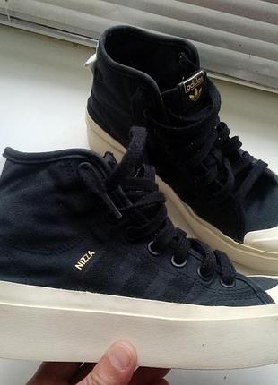 Женские высокие кеды на платформе adidas nizza bonega mid gz4295 (оригинал)