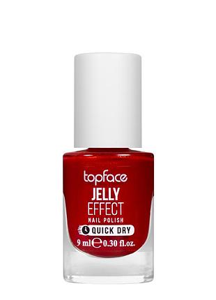 Лак для ногтей topface jelly effect nail polish быстросохнущий no 36 красный с золотистым перламутром (pt110) daily skin care