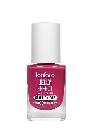 Лак для ногтей topface jelly effect nail polish быстросохнущий no 31 вишнево-розовый (pt110) daily skin care