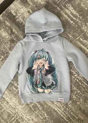 Худі з хацуне міку на дівчинку 7-8 років 122-128 см