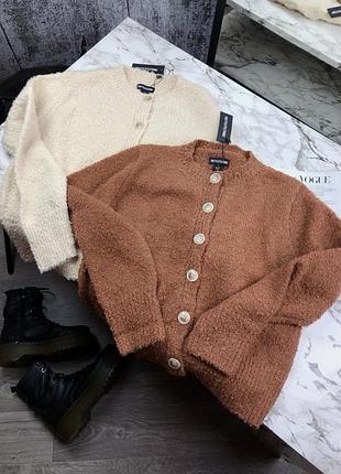 Якісний теплий кардиган на гудзиках xs-s s-m m-l шоколадний бежевий / кардиган качественный теплый