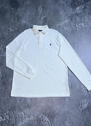 Поло лонгслів polo ralph lauren l розмір білий колір оригінал чудовий стан