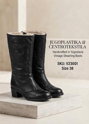 Винтаж! кожаные зимние сапоги jugoplastika (югославия), размер 38 (на 37) (натуральный мех)