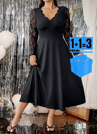 🥰 довга сукня з мереживом shein 2xl