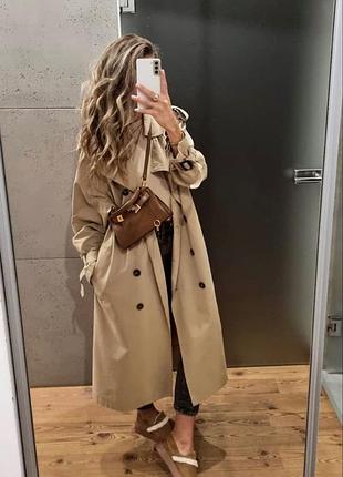 Бежевый тренч zara