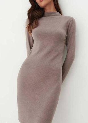 Сукня 20% кашемір 50% віскоза m-l колір мокко up2 fashion