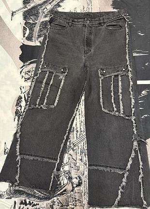 Джинсы унисекс edm.clothing l-xl размер замеры на фото grunge indie sleaze opium style