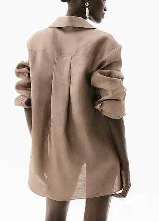 Слрочка рубашка блуза з льону лляна блуза h&m edition