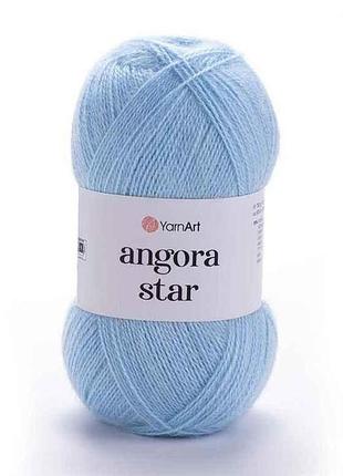 Пряжа angora star ніжно-блакитний 80% акрил 20% вовна 500м 100г 5шт/уп 215 тм yarnart