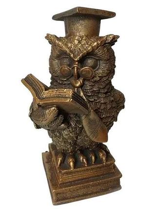 Статуэтка гипс 13см сова с книгой тм adeko