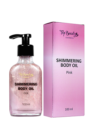 Суха олія для тіла з шимером top beauty shimmering body oil 100 мл, pink/рожевий шиммер