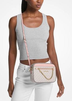 Жіноча сумка через плече michael kors jet set large logo crossbody bag (артикул: 35s1gttc9b)