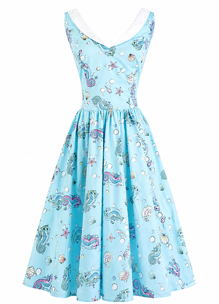 Платье hell bunny (sea sparkle dress), платье пен ап, винтажное платье хлопковое. новенькое!