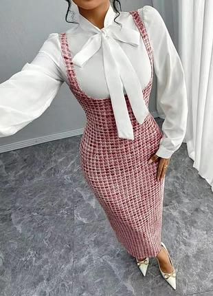🥰 твідова довга сукня shein l (без сорочки)