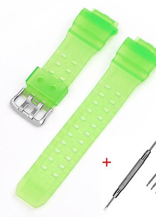 Ремешок для casio g-shock gw-9400 transl light-green si, ремешки для часов