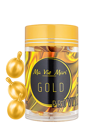 Капсулы для сухих ломких волос ma vie mar provitamin gold золотые, 30 капсул (mvm3650) daily skin care