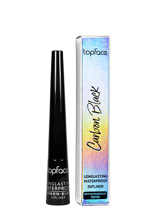 Підводка для очей topface carbon black shine глянцева чорна рт406 daily skin care