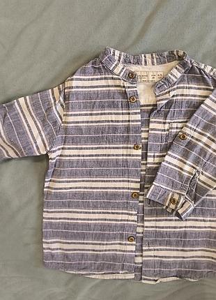 Стильная рубашка zara boys в полоску (4-5 лет), рост 110 см