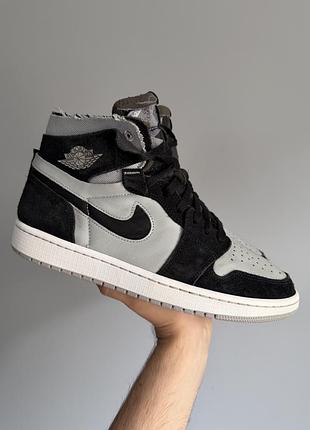 Nike air jordan 1 high zoom air crater black grey / кросівки 42.5