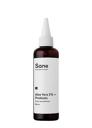 Тоник для лица успокаивающий sane с алоэ 2%, 100 мл