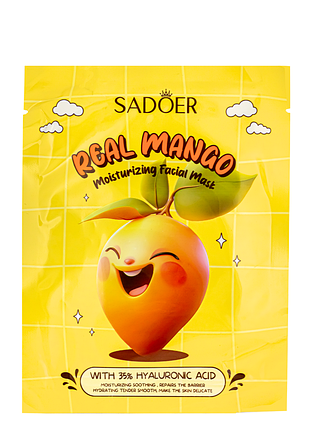 Маска для кожи лица увлажняющая sadoer real mango тканевая 25 g (sd34618)