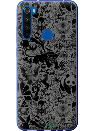 Чохол на xiaomi redmi note 8t чорно-сірий стикер бомбінг "2432u-1818-8094"
