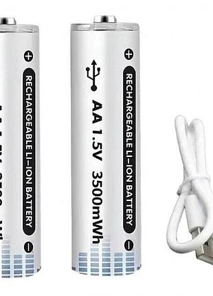 Аккумуляторы kingtianli 2шт usb aa 3500 mah с зарядкой type-c