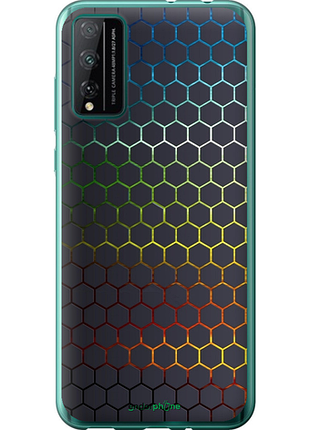 Чехол на huawei honor play 4t pro переливающиеся соты "498u-1914-8094", чехол для телефона