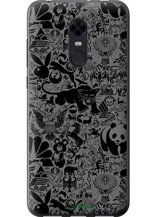Чехол на xiaomi redmi 5 plus чёрно-серый стикер бомбинг "2432u-1347-8094", чехол для телефона
