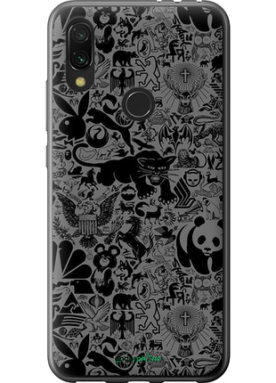 Чохол на xiaomi redmi 7 чорно-сірий стикер бомбінг "2432u-1669-8094", чохол для телефона