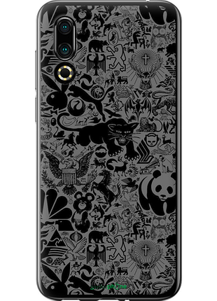 Чехол на meizu 16s чёрно-серый стикер бомбинг "2432u-1701-8094", чехол для телефона
