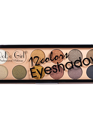 Палетка теней для век dodo girl eyeshadow unique colors перламутровые 12 оттенков d3139 no b