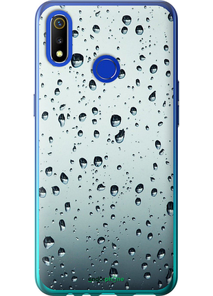 Чехол на realme 3 стекло в каплях "848u-1869-8094", чехол для телефона