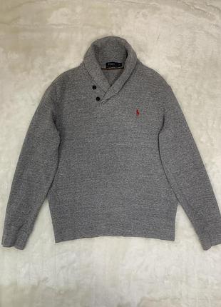 Светр кардиган polo ralph lauren з коміром шалька, сірий, розмір m