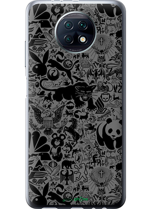 Чехол на xiaomi redmi note 9t чёрно-серый стикер бомбинг "2432u-2261-8094", чехол для телефона