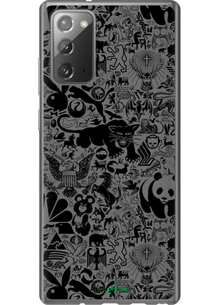 Чехол на samsung galaxy note 20 чёрно-серый стикер бомбинг "2432u-2036-8094", чехол для телефона