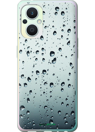 Чехол на oppo reno8 lite стекло в каплях "848u-2755-8094", чехол для телефона