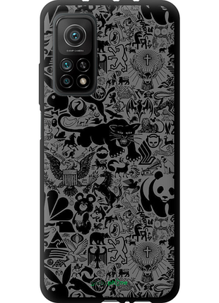 Чехол на xiaomi mi 10t чёрно-серый стикер бомбинг "2432b-2096-8094", чехол для телефона