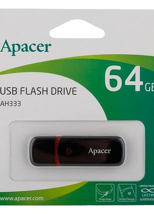 Флеш память apacer ah333 usb 2.0 64gb black