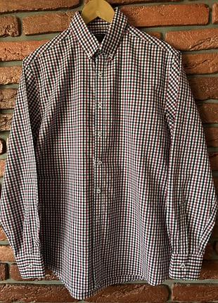 Чоловіча сорочка в клітинку marks & spencer tailored | розмір l комір - 42 см / 16.5"