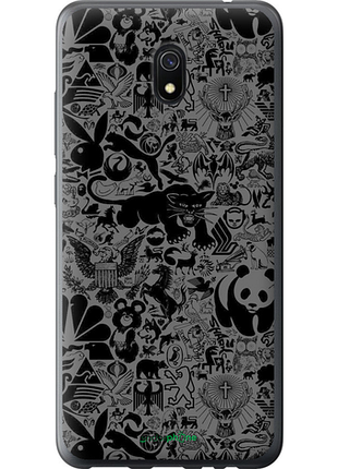 Чехол на xiaomi redmi 8a чёрно-серый стикер бомбинг "2432u-1794-8094", чехол для телефона