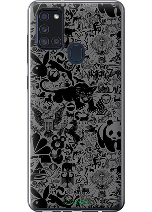 Чехол на samsung galaxy a21s a217f чёрно-серый стикер бомбинг "2432u-1943-8094", чехол для телефона