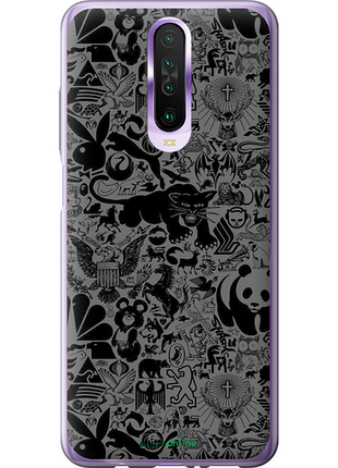 Чохол на xiaomi redmi k30 чорно-сірий стикер бомбінг "2432u-1836-8094", чохол для телефона