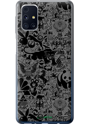 Чехол на samsung galaxy m31s m317f чёрно-серый стикер бомбинг "2432u-2055-8094", чехол для телефона