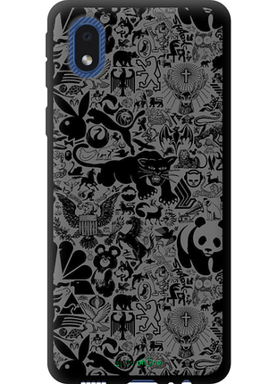Чехол на samsung galaxy a01 core a013f чёрно-серый стикер бомбинг "2432b-2065-8094", чехол для телефона